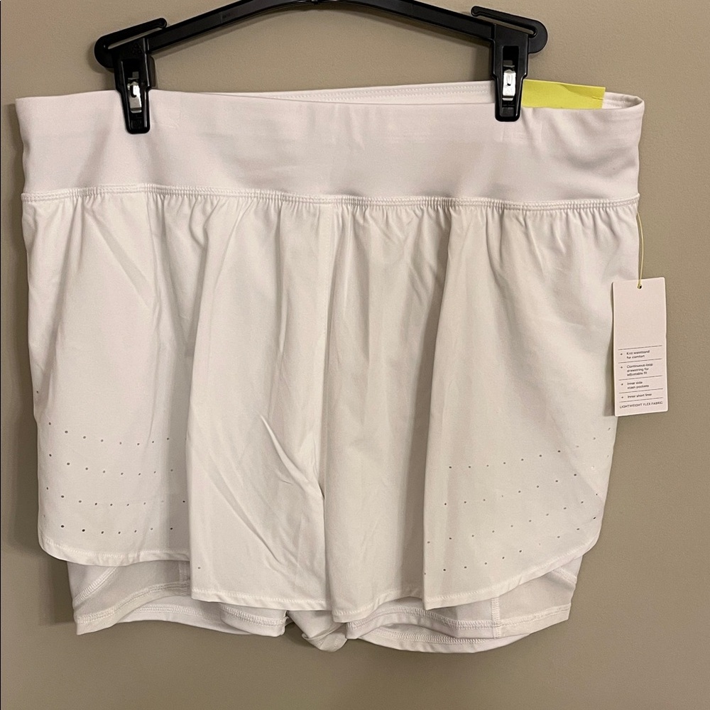 Tennis shorts All in Motion White short with inner short liner with stash pocket